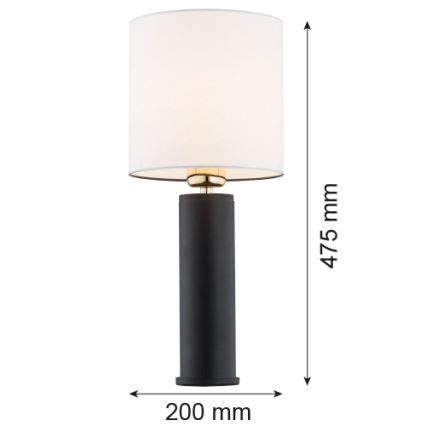 Argon 4233 - Stolná lampa ALMADA 1xE27/15W/230V čierna/biela