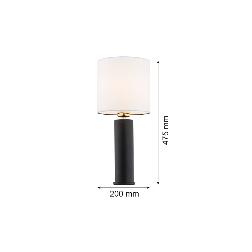 Argon 4233 - Stolná lampa ALMADA 1xE27/15W/230V čierna/biela