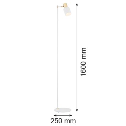 Argon 4258 - Stojacia lampa DORIA 1xE27/15W/230V biela/mosadz