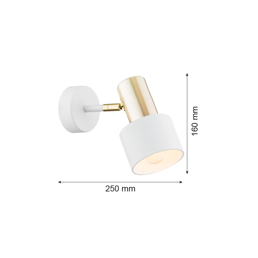 Argon 4264 - Nástenné bodové svietidlo DORIA 1xE27/15W/230V biela/mosadz