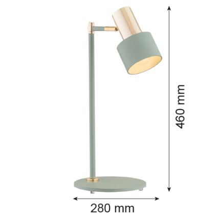 Argon 4276 - Stolná lampa DORIA 1xE27/15W/230V zelená/mosadz