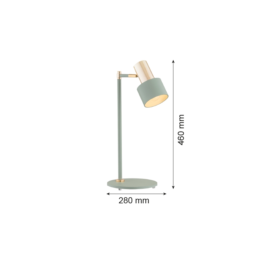 Argon 4276 - Stolná lampa DORIA 1xE27/15W/230V zelená/mosadz