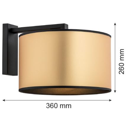 Argon 4295 - Nástenná lampa KARIN 1xE27/15W/230V mosadz/čierna