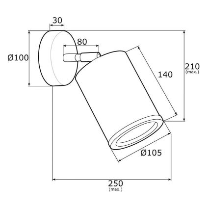 Argon 4300 - Nástenné bodové svietidlo HERMAN 1xE27/15W/230V mosadz/čierna
