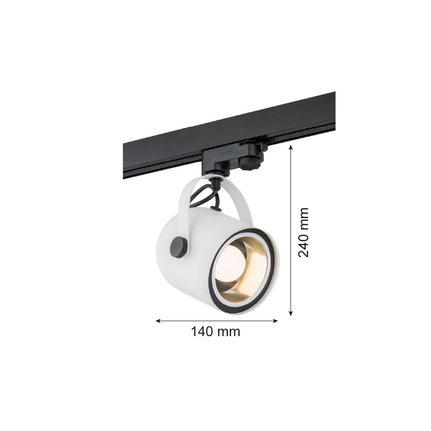 Argon 4309 - Bodové svietidlo do lištového systému NET 1xE27/15W/230V biela