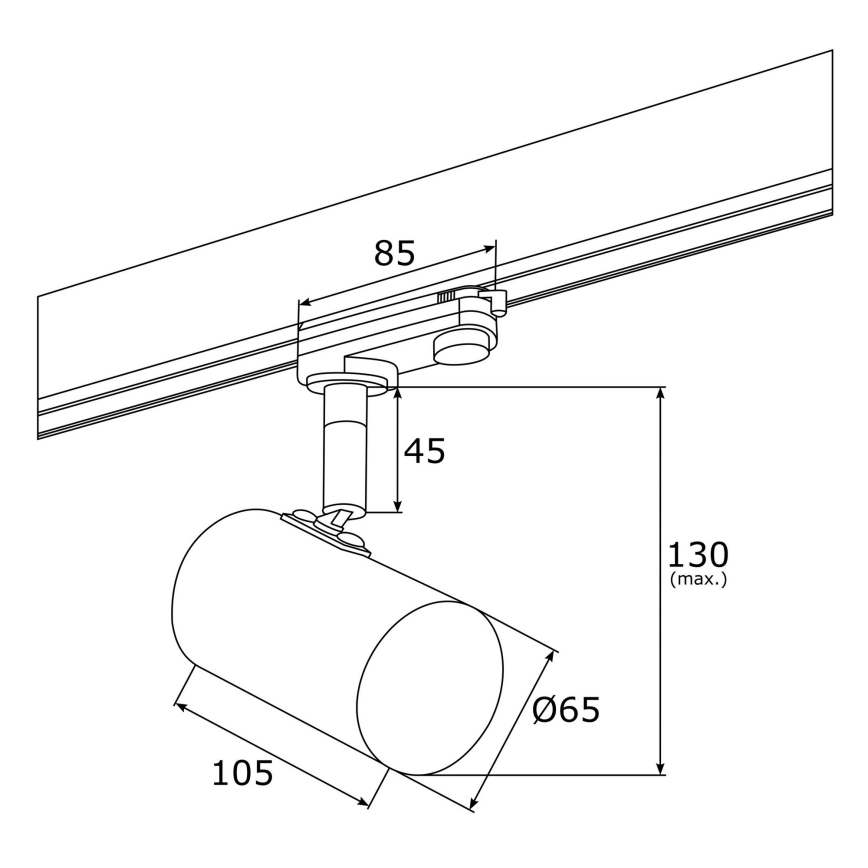 Argon 4322 - LED Bodové svietidlo do lištového systému HAGA LED/9W/230V čierna