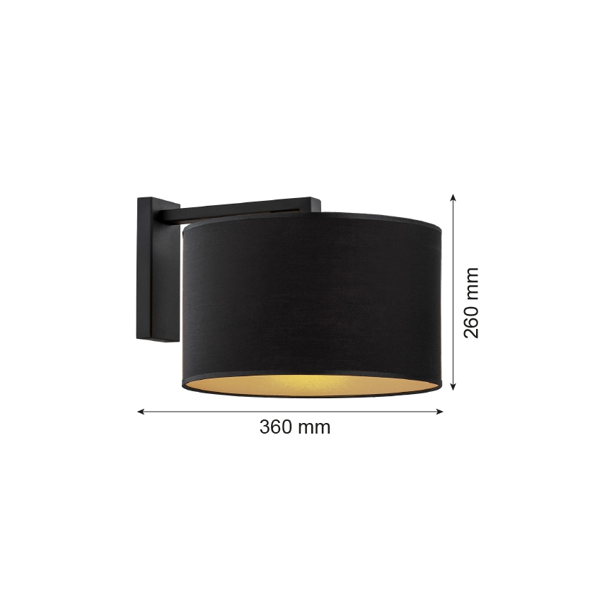 Argon 4340 - Nástenná lampa KARIN 1xE27/15W/230V čierna