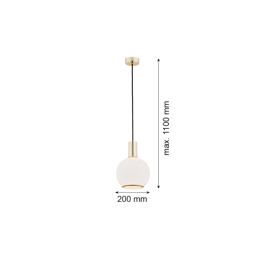 Argon 4357 - Luster na lanku SAGUNTO 1xE27/15W/230V pr. 20 cm mosadz
