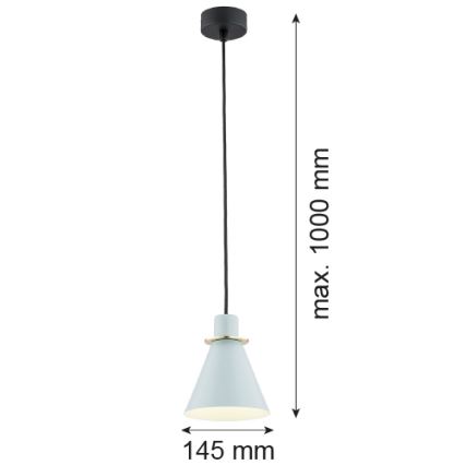 Argon 4682 - Luster na lanku BEVERLY 1xE27/15W/230V modrá/zlatá