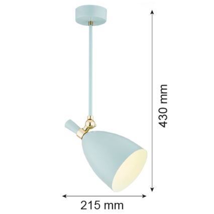 Argon 4685 - Luster na tyči CHARLOTTE 1xE27/15W/230V modrá/zlatá