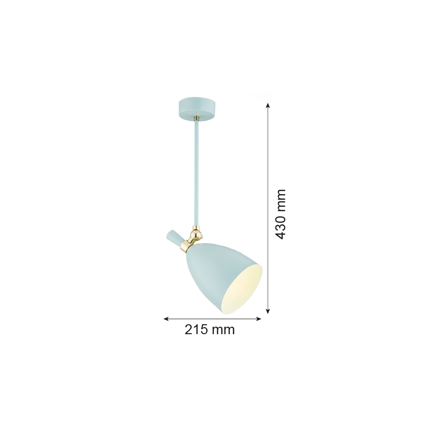 Argon 4685 - Luster na tyči CHARLOTTE 1xE27/15W/230V modrá/zlatá