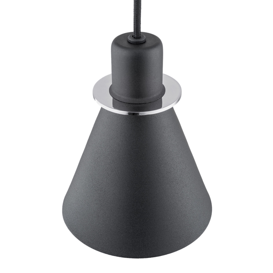 Argon 4688 - Luster na lanku BEVERLY 1xE27/15W/230V čierna/lesklý chróm