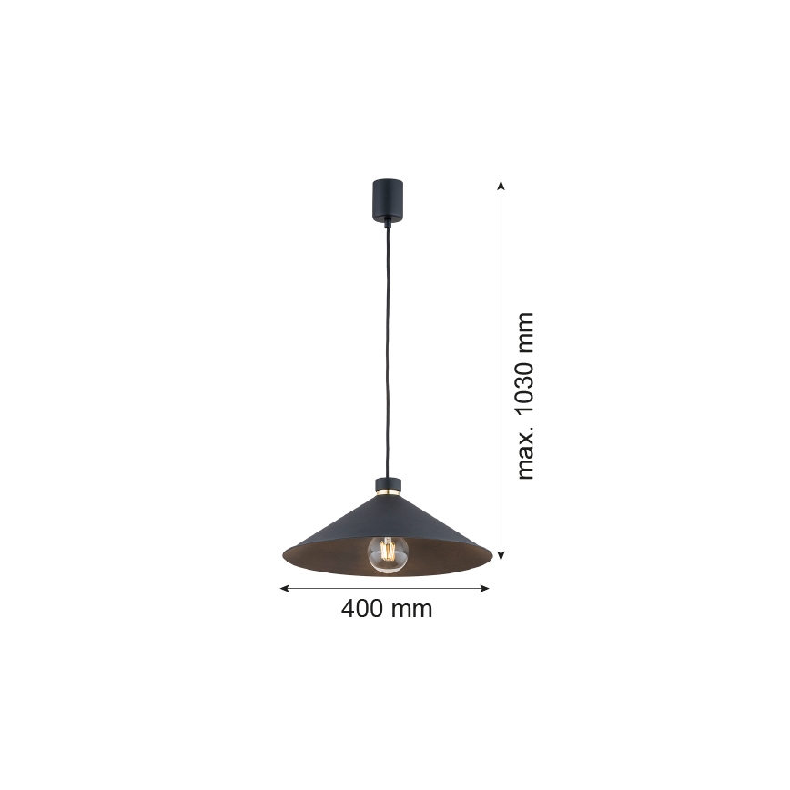 Argon 4695 - Luster na lanku NASHVILLE 1xE27/15W/230V čierna