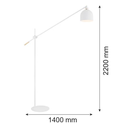 Argon 4734 - Stojacia lampa DETROIT 1xE27/15W/230V biela