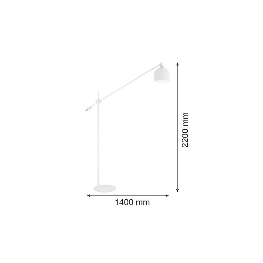 Argon 4734 - Stojacia lampa DETROIT 1xE27/15W/230V biela