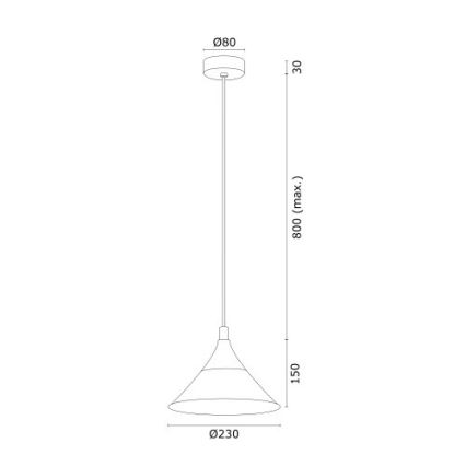 Argon 4903 - Luster na lanku MASSETO 1xE27/15W/230V čierna/zlatá