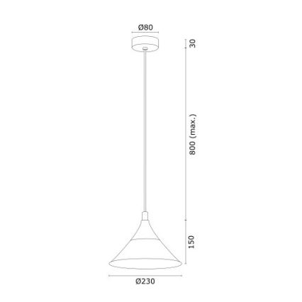 Argon 4903 - Luster na lanku MASSETO 1xE27/15W/230V čierna/zlatá