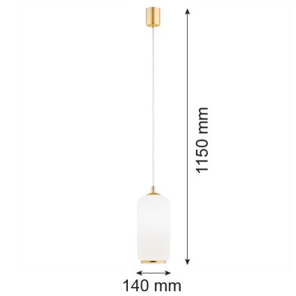 Argon 4993 - Luster na lanku PALLADO 1xE27/15W/230V zlatá/biela