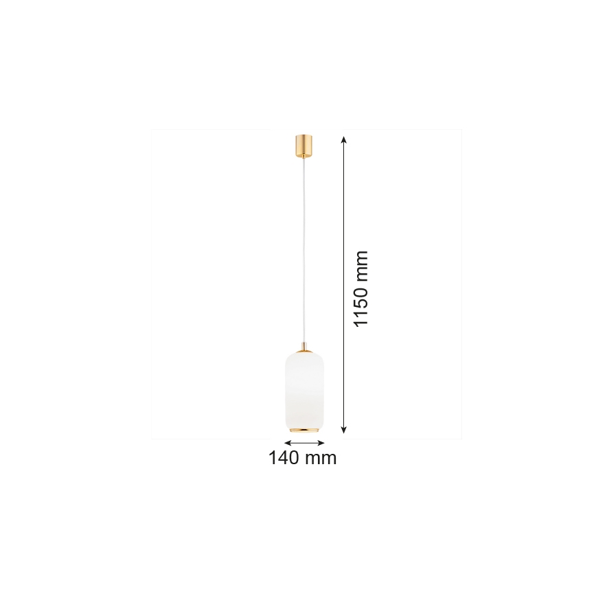 Argon 4993 - Luster na lanku PALLADO 1xE27/15W/230V zlatá/biela