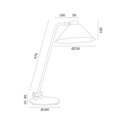 Argon 4996 - Stolná lampa GABIAN 1xE27/15W/230V biela