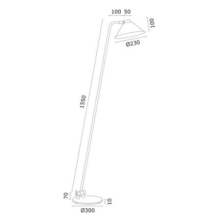 Argon 4997 - Stojacia lampa GABIAN 1xE27/15W/230V biela