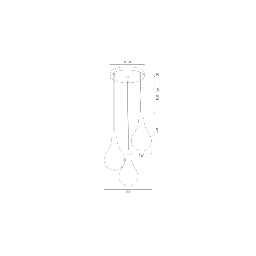Argon 6105 - Luster na lanku OAKLAND 3xG9/6W/230V čierna