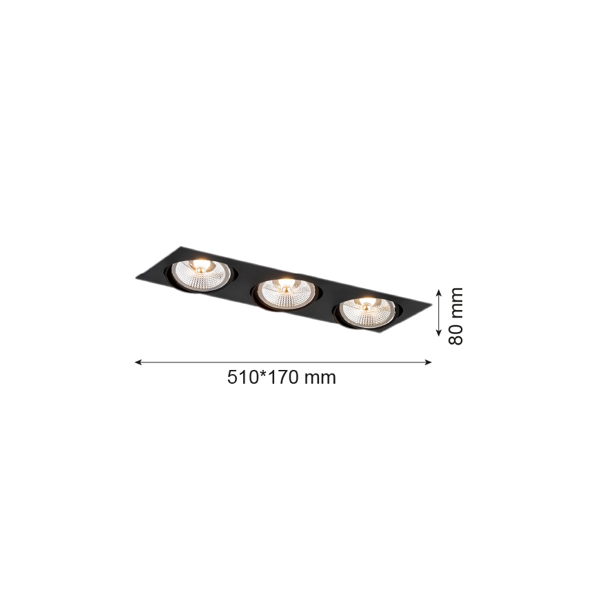 Argon 6116 - Podhľadové svietidlo OLIMP 3xGU10-AR111/12W/230V čierna