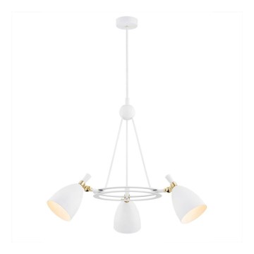 Argon 6148 - Luster na tyči CHARLOTTE 3xE27/15W/230V biela/zlatá