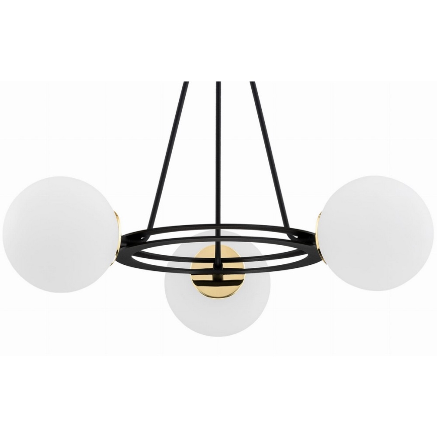 Argon 6150 - Luster na tyči AMALFI 3xE27/15W/230V čierna/biela