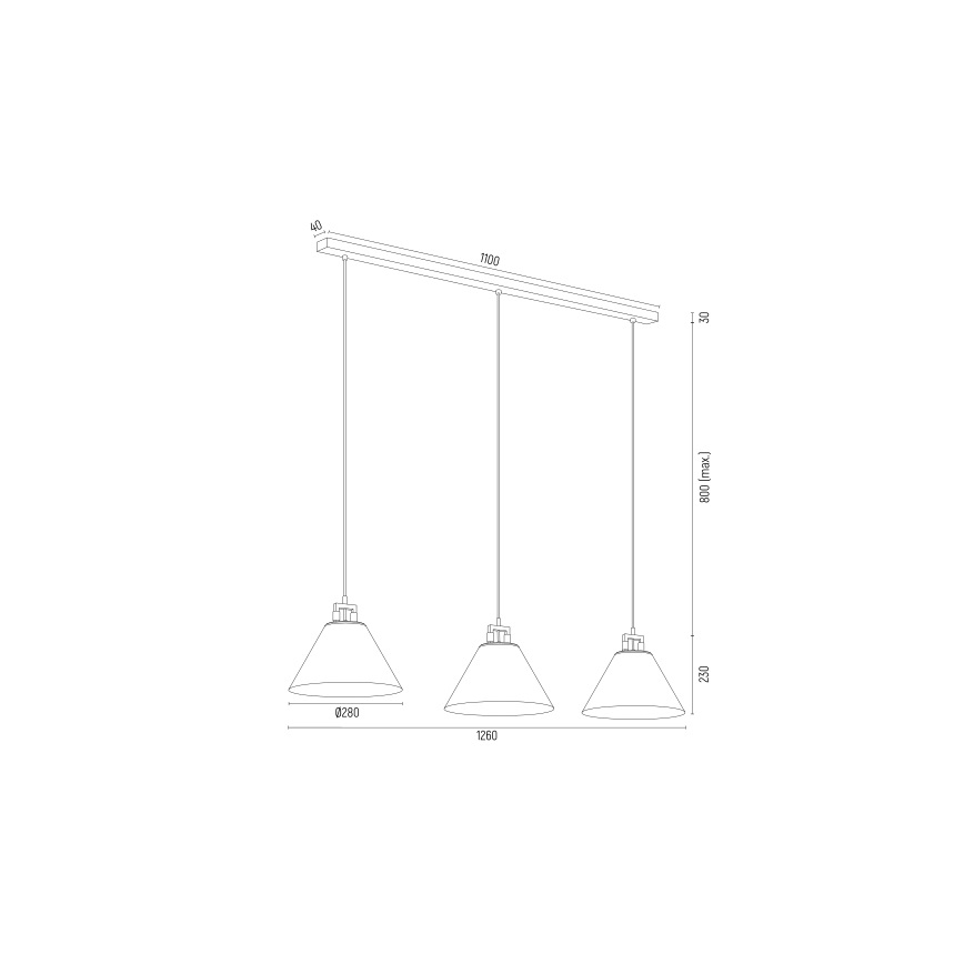 Argon 6173 - Luster na lanku ORTE 3xE27/15W/230V biela