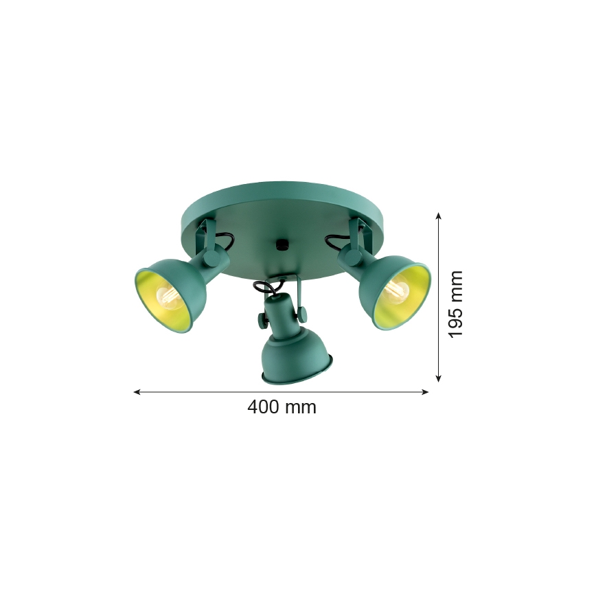 Argon 6265 - Bodové svietidlo LENORA 3xE14/7W/230V zelená