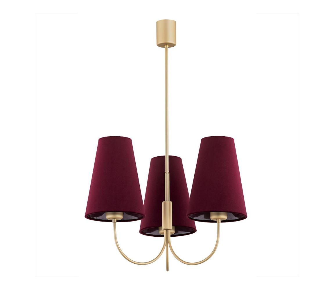 Argon Argon 6270 - Luster na tyči SAFIANO 3xE27/15W/230V vínová