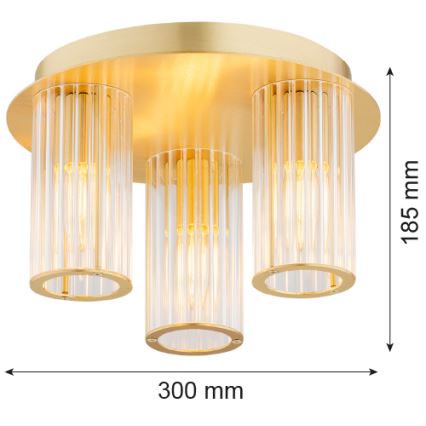 Argon 6304 - Stropné svietidlo HAMPTON 3xE14/7W/230V zlatá