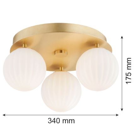 Argon 6305 - Stropné svietidlo PALOMA 3xE14/7W/230V zlatá/biela