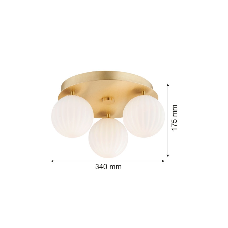 Argon 6305 - Stropné svietidlo PALOMA 3xE14/7W/230V zlatá/biela
