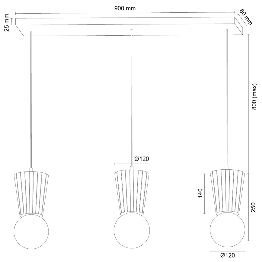 Argon 6357 - Kúpeľňový luster na lanku VOLANTE 3xG9/6W/230V IP44 béžový