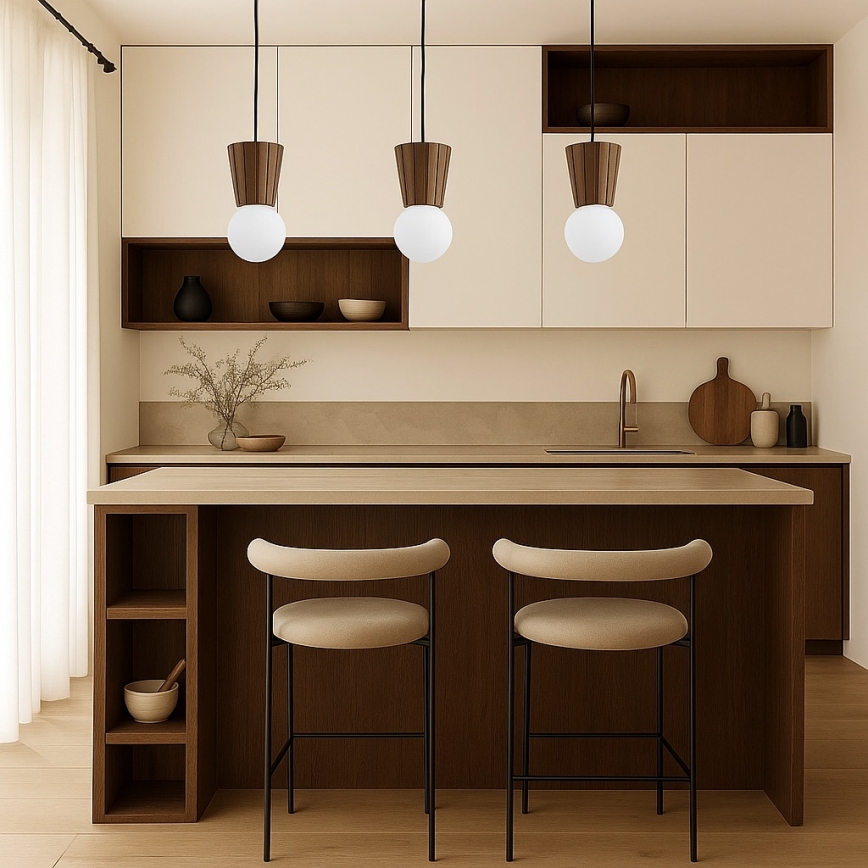 Argon 6358 - Kúpeľňové závesné svietidlo na lanku VOLANTE 3xG9/6W/230V IP44 hnedé