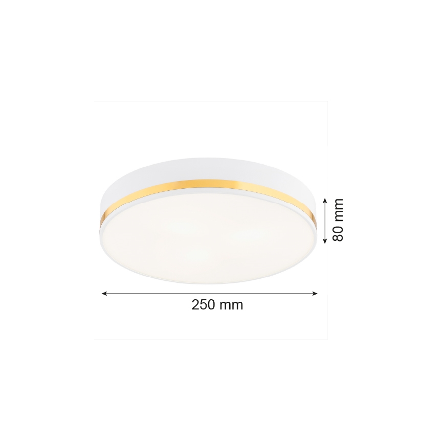 Argon 7034 - Stropné svietidlo AMORE 2xE27/15W/230V pr. 25 cm biela/zlatá