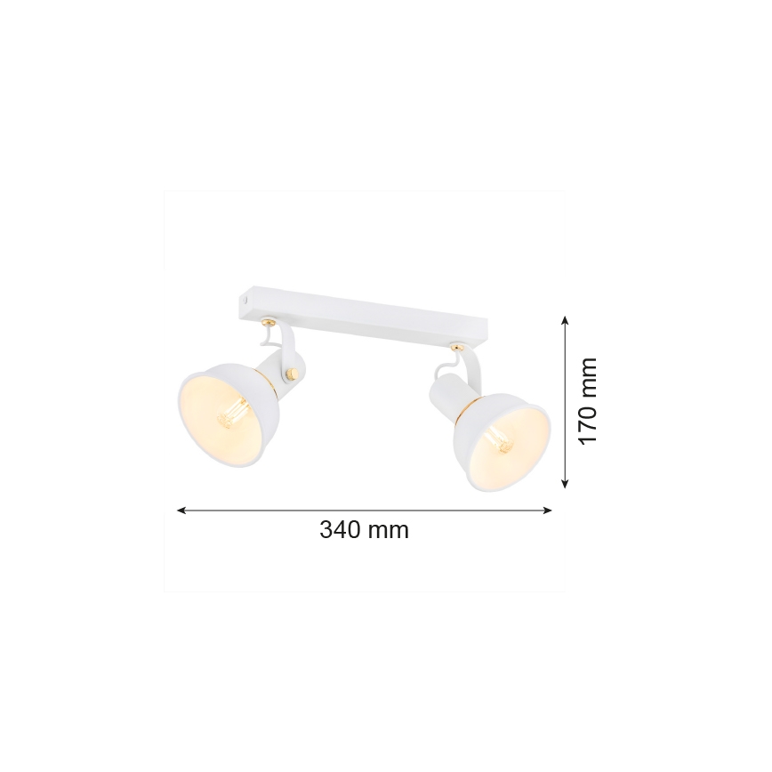 Argon 7036 - Bodové svietidlo TWIST 2xE14/7W/230V biela/zlatá