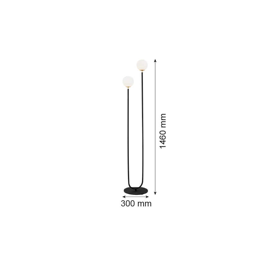 Argon 7073 - Stojacia lampa FERRONE 2xE14/7W/230V čierna/biela/zlatá