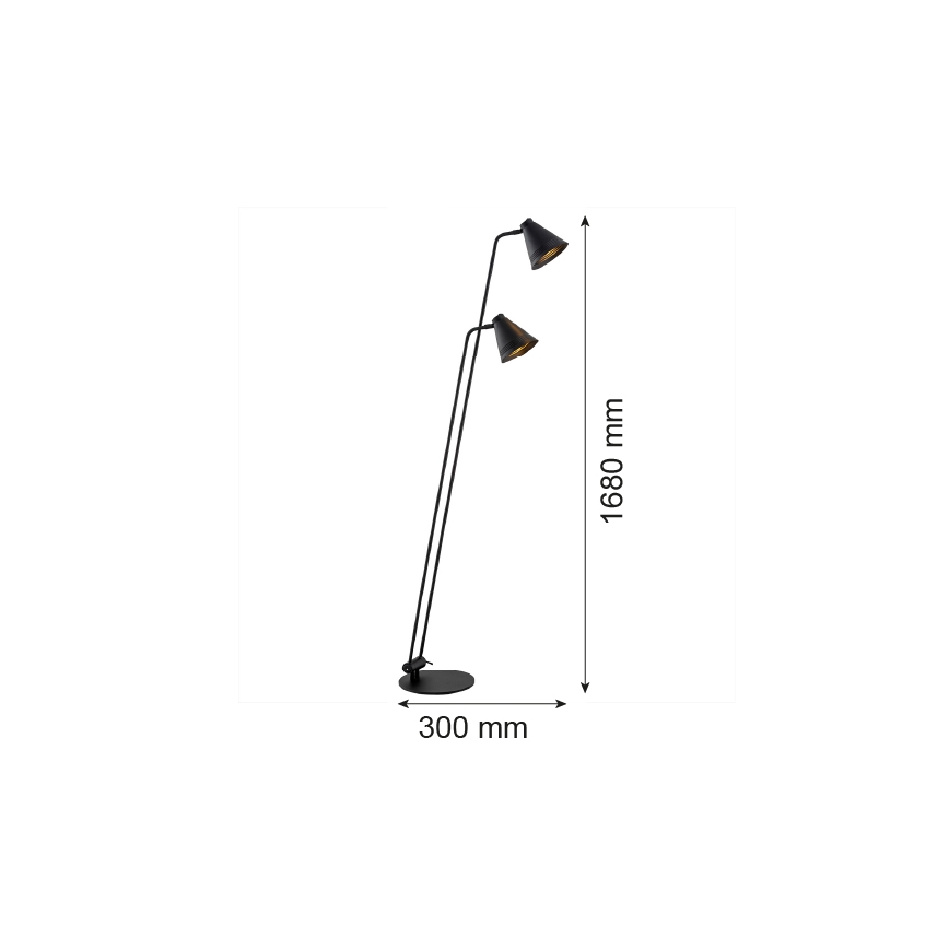 Argon 7077 - Stojacia lampa AVALONE 2xE27/15W/230V čierna