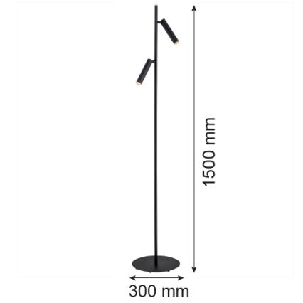 Argon 7082 - Stojacia lampa TORRE 2xG9/6W/230V čierna