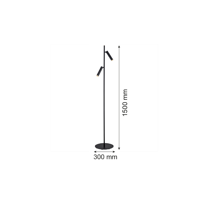 Argon 7082 - Stojacia lampa TORRE 2xG9/6W/230V čierna