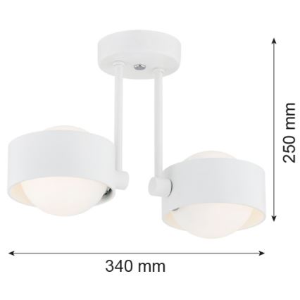 Argon 7088 - Luster na tyči MASSIMO PLUS 2xG9/6W/230V biela