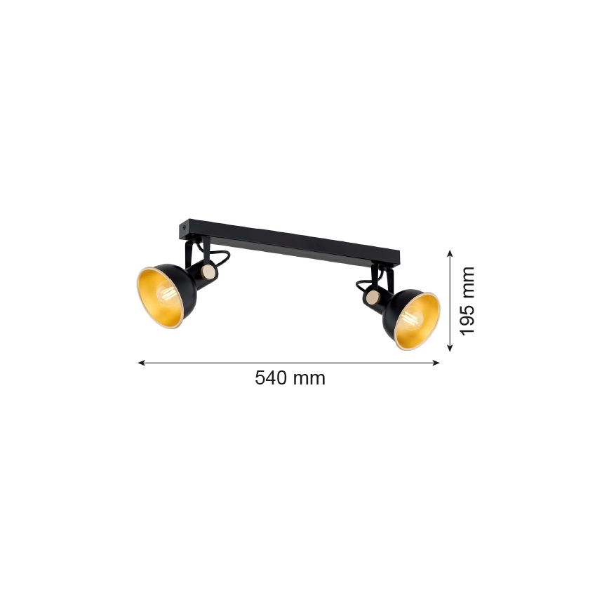 Argon 7142 - Bodové svietidlo LENORA 2xE14/7W/230V čierna