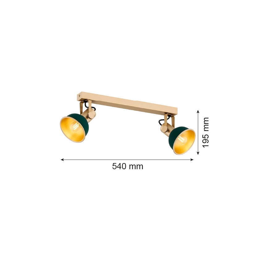 Argon 7143 - Bodové svietidlo LENORA 2xE14/7W/230V zlatá/zelená