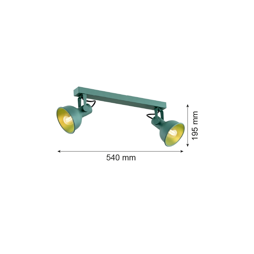 Argon 7174 - Bodové svietidlo LENORA 2xE14/7W/230V zelená