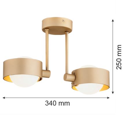 Argon 7215 - Kúpeľňový luster na tyči MASSIMO PLUS 2xG9/6W/230V IP44 zlatá