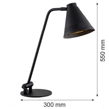 Argon 8002 - Stolná lampa AVALONE 1xE27/15W/230V čierna