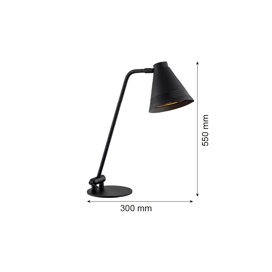 Argon 8002 - Stolná lampa AVALONE 1xE27/15W/230V čierna